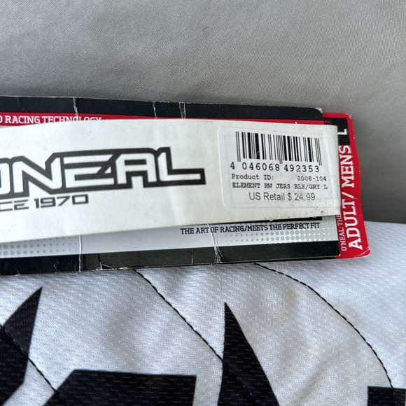 NWT O’Neill racing element, jersey, black and gray size large - Picture 6 of 6